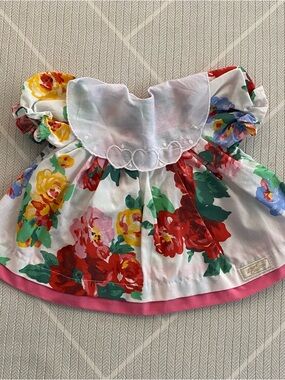VTG)Zapf Creation Floral Doll Dress with Pink Trim